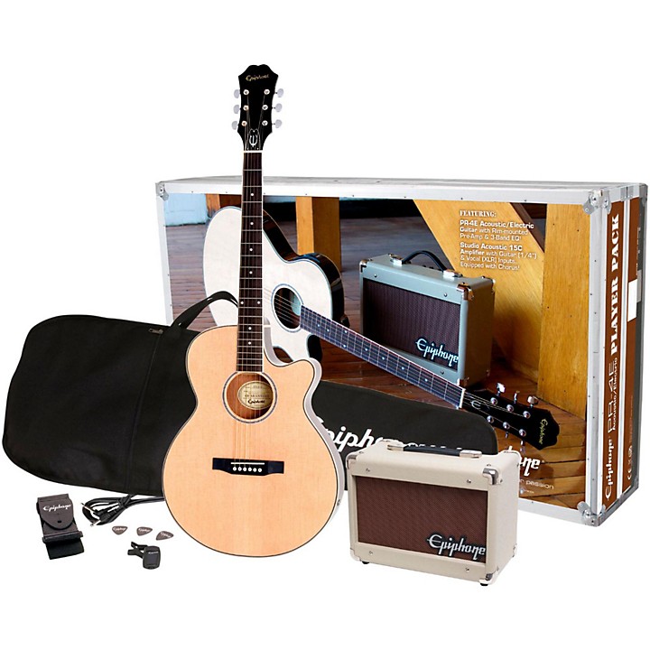 Epiphone Epiphone PR-4E Acoustic-Electric Guitar Player Pack Natural