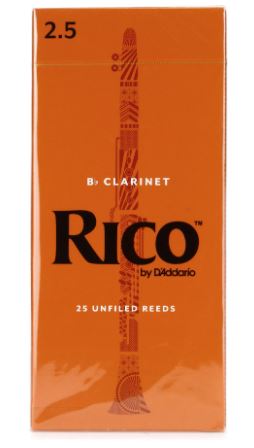 RICO D'Addario RCA2525 Rico Bb Clarinet Reed - 2.5 (25-pack)
