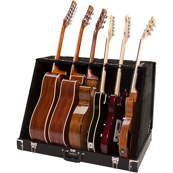 Road Runner Road Runner RRGS6 6-Guitar Stand Case Black Tolex