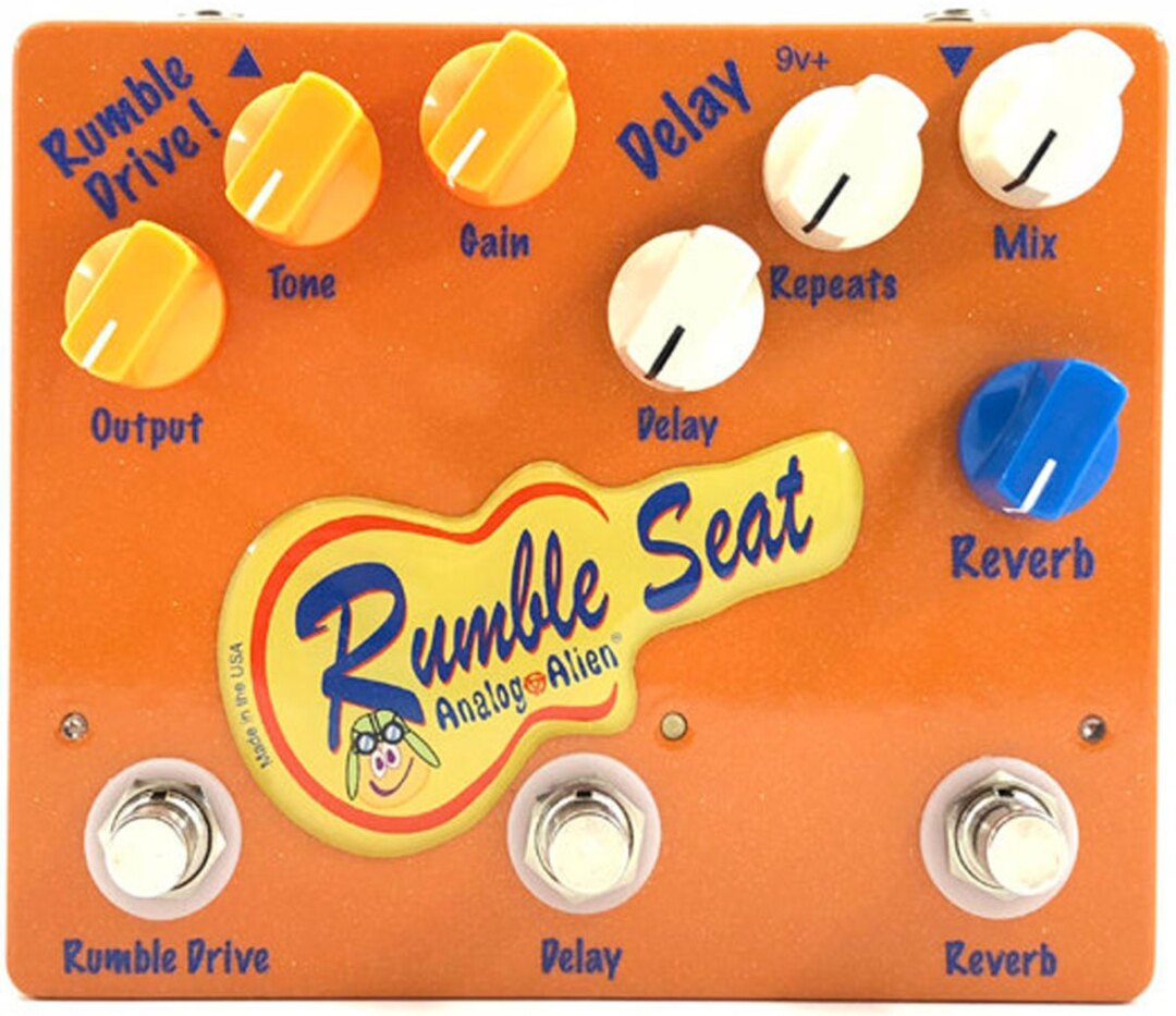 Analog Alien Rumble Seat (Overdrive/Delay/Reverb Pedal) - Three Effects in One!