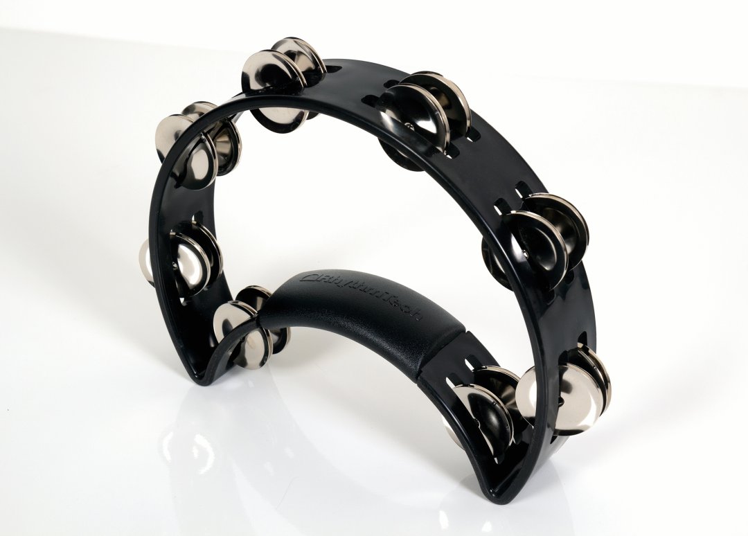 Rhythm Tech Rhythm Tech RT1010 Tambourine. Black with Double Row Nickel Jingles