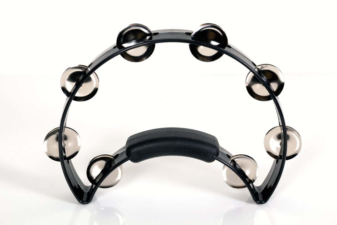 Rhythm Tech Rhythm Tech RT1210 Solo Tambourine. Black with Single Row Nickel Jingl