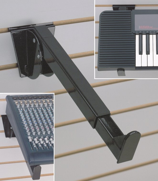 Ingles Ingles SA-308BK Keyboard and Display Arms for Slatwall. Adjustable Arm