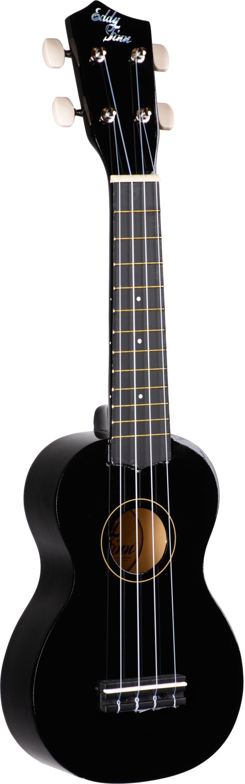 EDDY FINN EDDY FINN SOPRANO UKULELE WITH BAG, GLOSS FINISH, BLACK