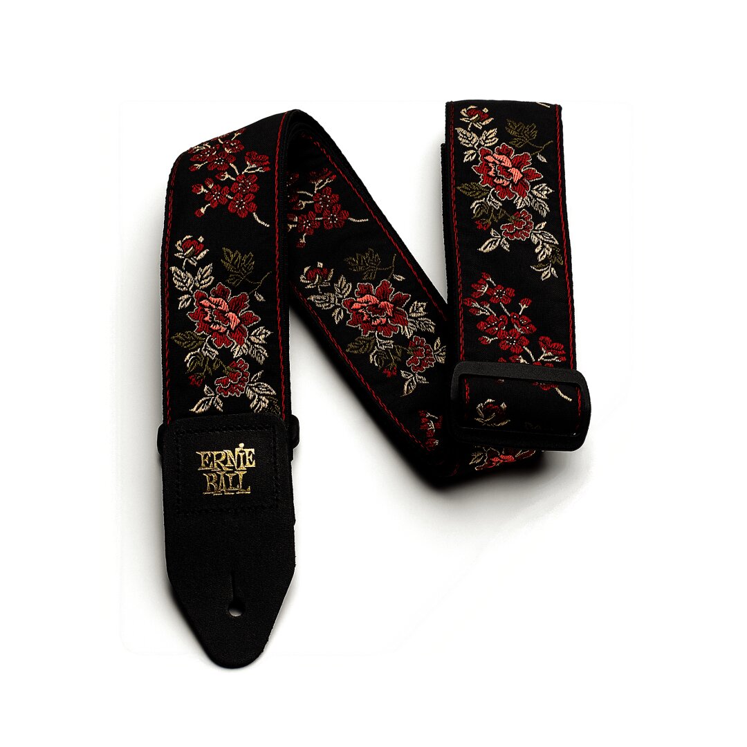 Ernie Ball Red Rose Jacquard Guitar Strap