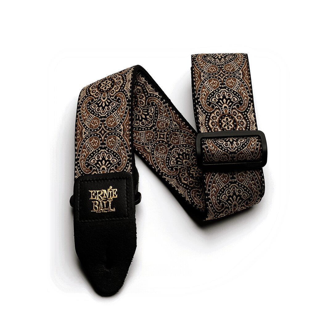 Ernie Ball Ernie Ball Gold & Black Paisley Jacquard Strap