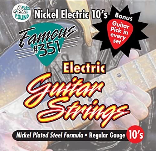 Picks by the Pound Famous #351 Nickel 10's Electric Guitar Strings (SE-351-10)