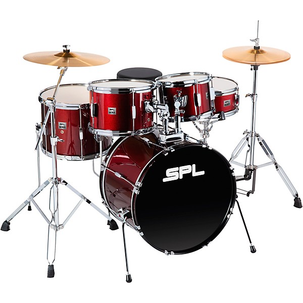 Sound Percussion Labs Sound Percussion Labs Kicker 5-Piece Complete Drum Set Red