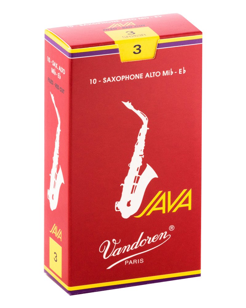 Vandoren Vandoren SR263R Alto Saxophone Java Red Reeds Strength #3. (Box of 10)