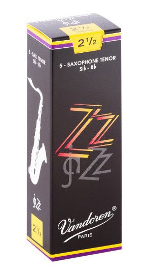 Vandoren Vandoren SR4225 Tenor Saxophone ZZ Reeds Strength #2.5. (Box of 5)