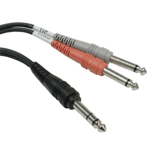 Hosa Hosa STP-201 Insert Cable 1/4" TRS to Dual 1/4" TS. 1m