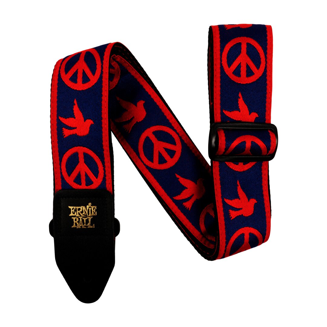 Ernie Ball Ernie Ball Red and Blue Peace Love Dove Jacquard Strap