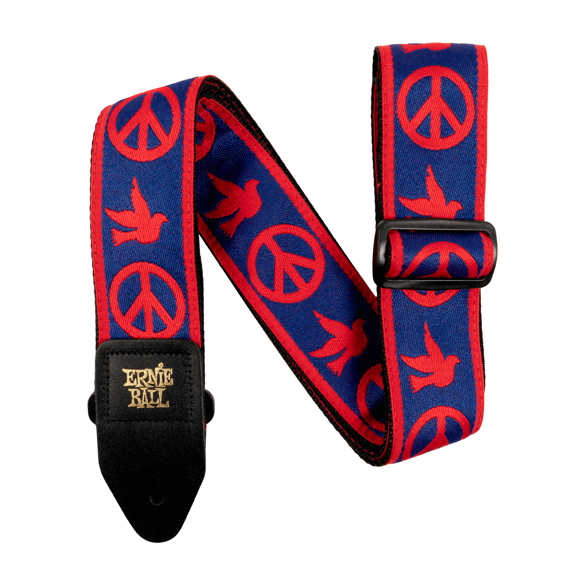 Ernie Ball Ernie Ball Red and Blue Peace Love Dove Jacquard Strap