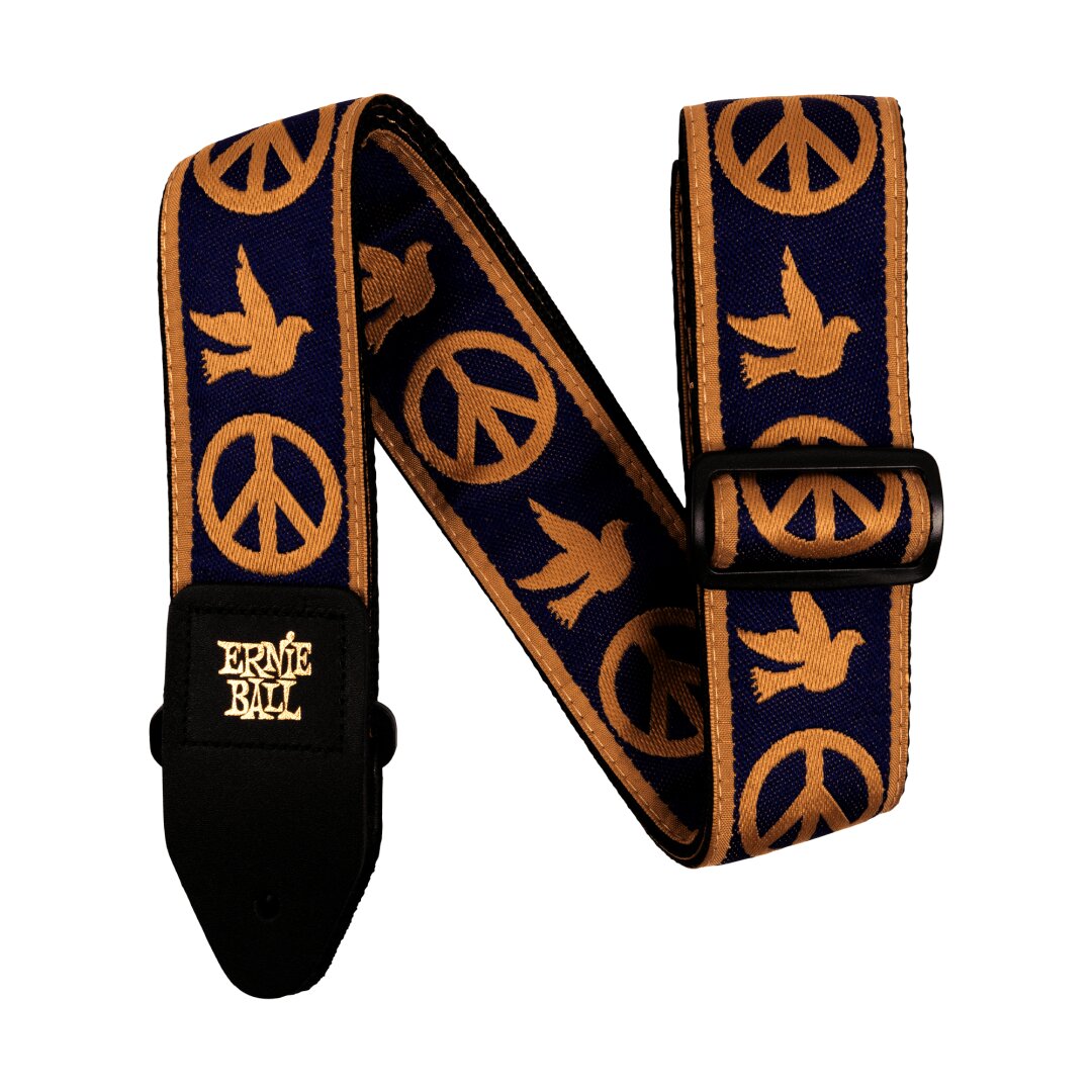 Ernie Ball Ernie Ball Navy Blue and Beige Peace Love Dove Jacquard Strap