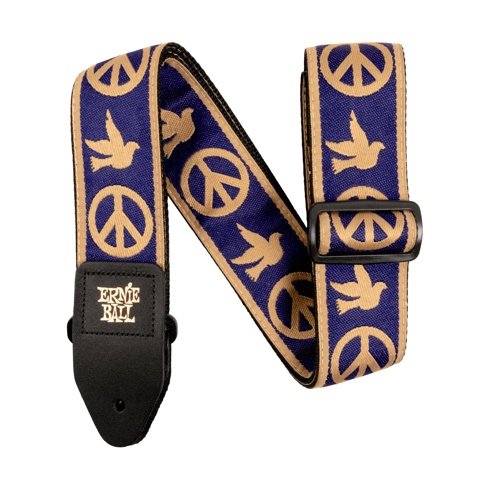 Ernie Ball Ernie Ball Navy Blue and Beige Peace Love Dove Jacquard Strap