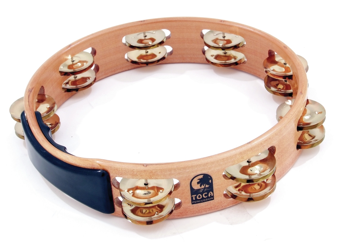 Toca Percussion Toca Acacia Wood Tambourine, 10" Double Row