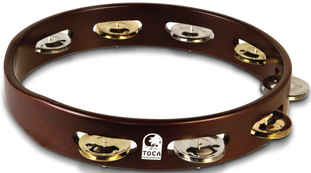 Toca Percussion Toca Dark Wood Acacia Tambourine 10" Single Row