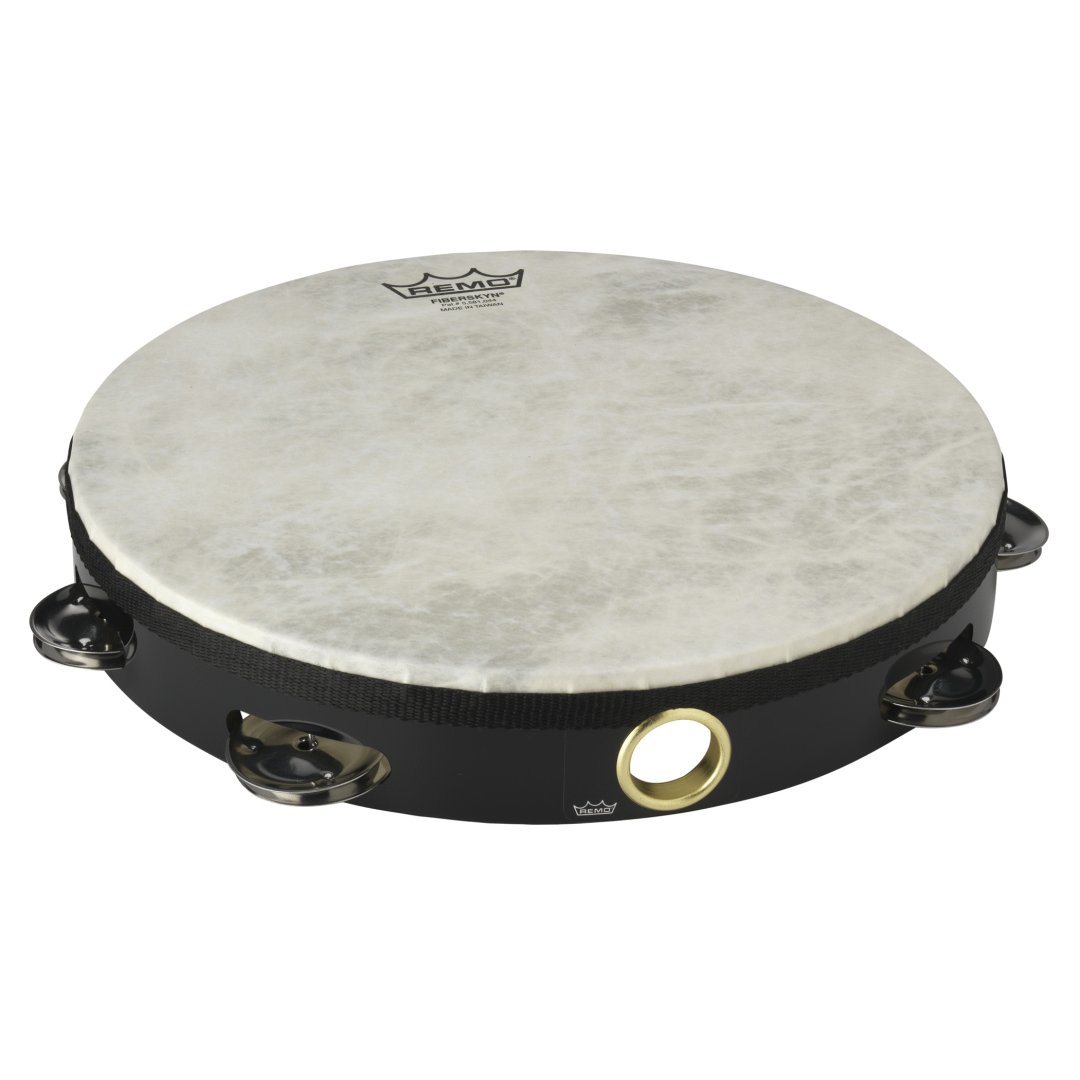 Remo Remo TA-5110-70 Fiberskyn Tambourine Quadura Black. 10"