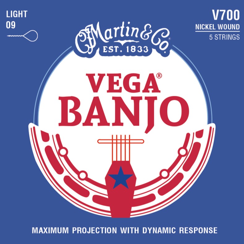 Martin Martin Vega Banjo V700 Nickel Wound 5 Strings Light 09 Standard