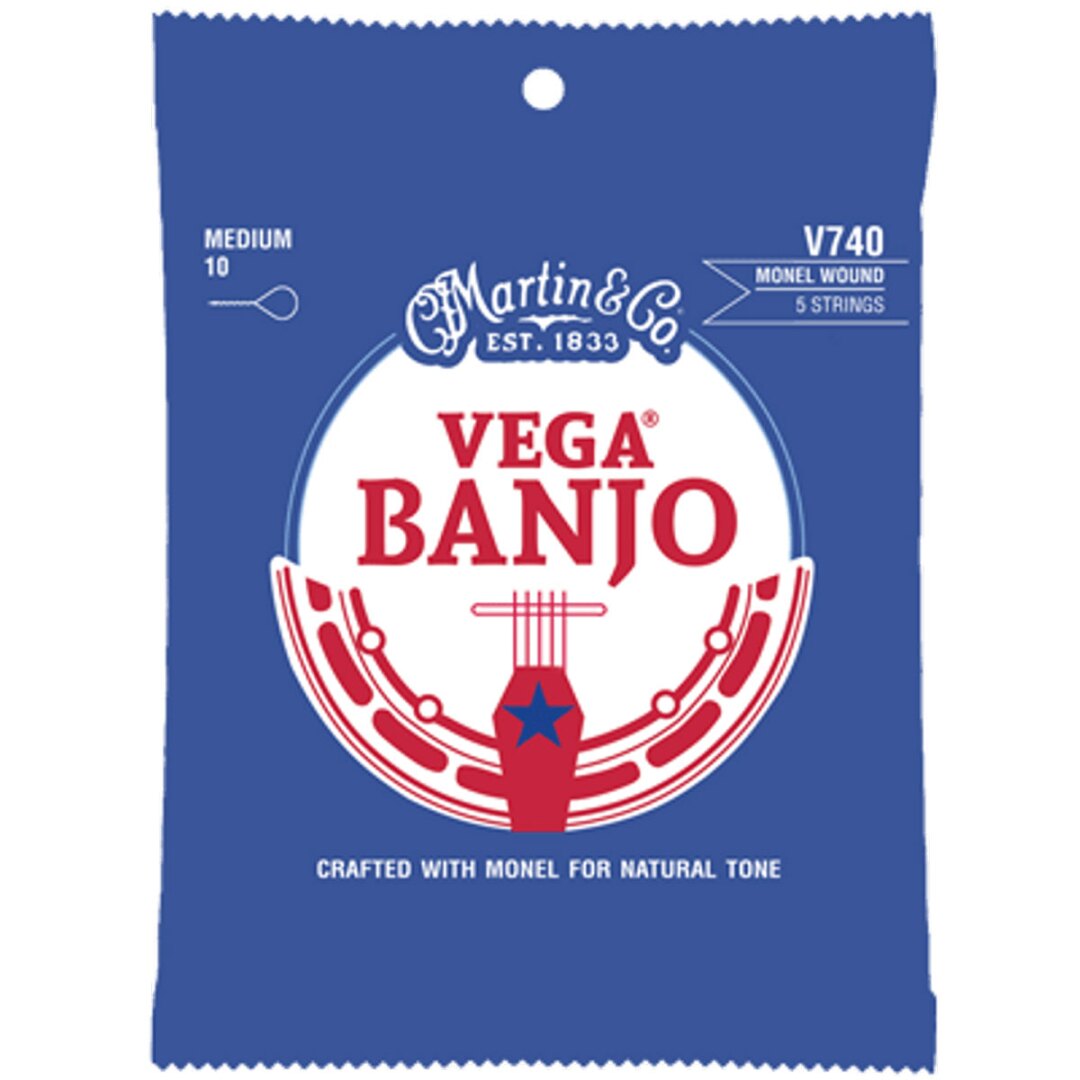 Martin Martin V740 Vega Medium (Monel) (5 String) Banjo Strings. 10-23