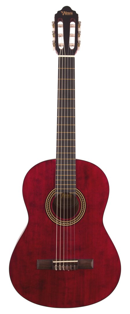 Valencia Valencia VC204TWR 200 Series Classical Guitar. Transparent Wine Red