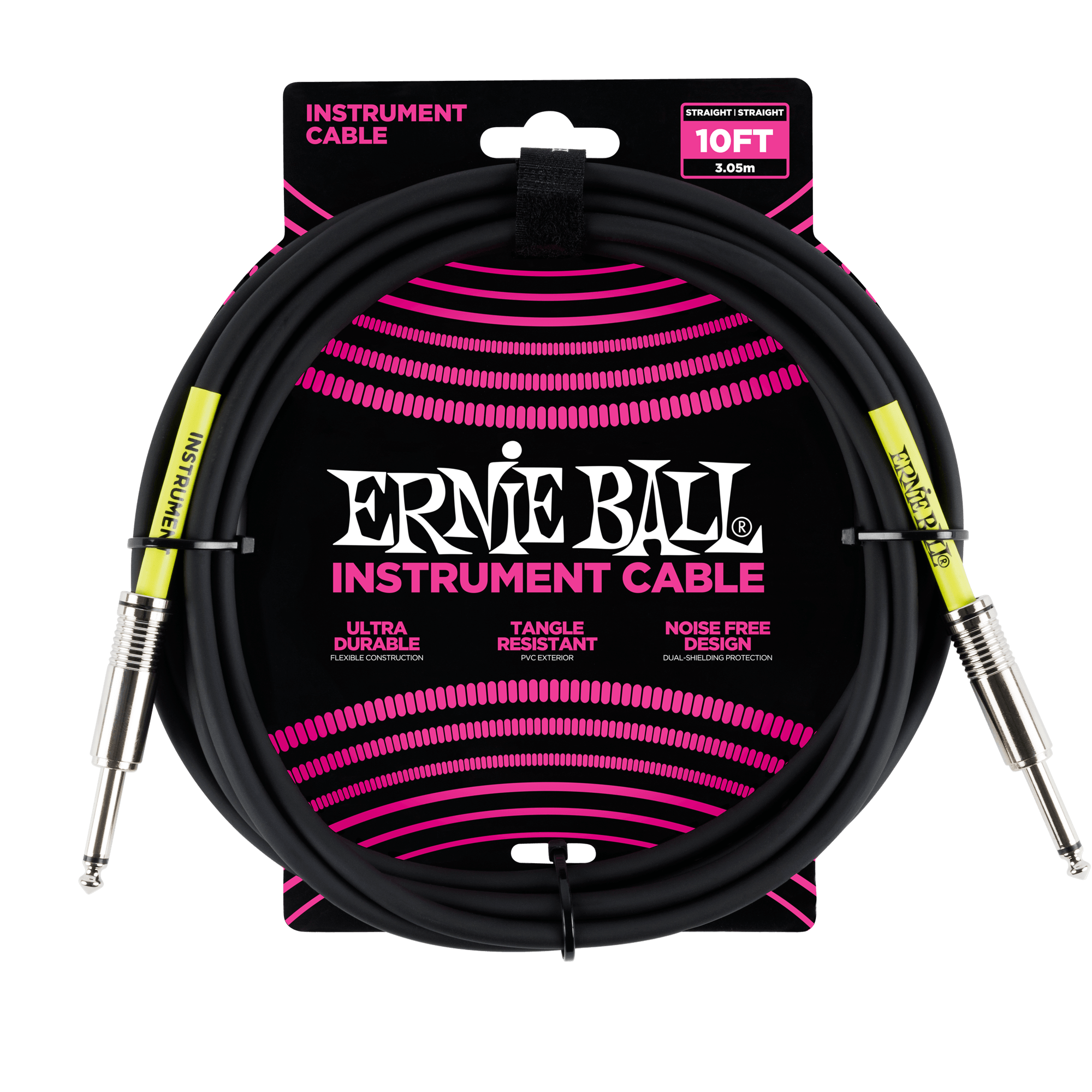 Ernie Ball Ernie Ball 10' Straight / Straight Instrument Cable - Black