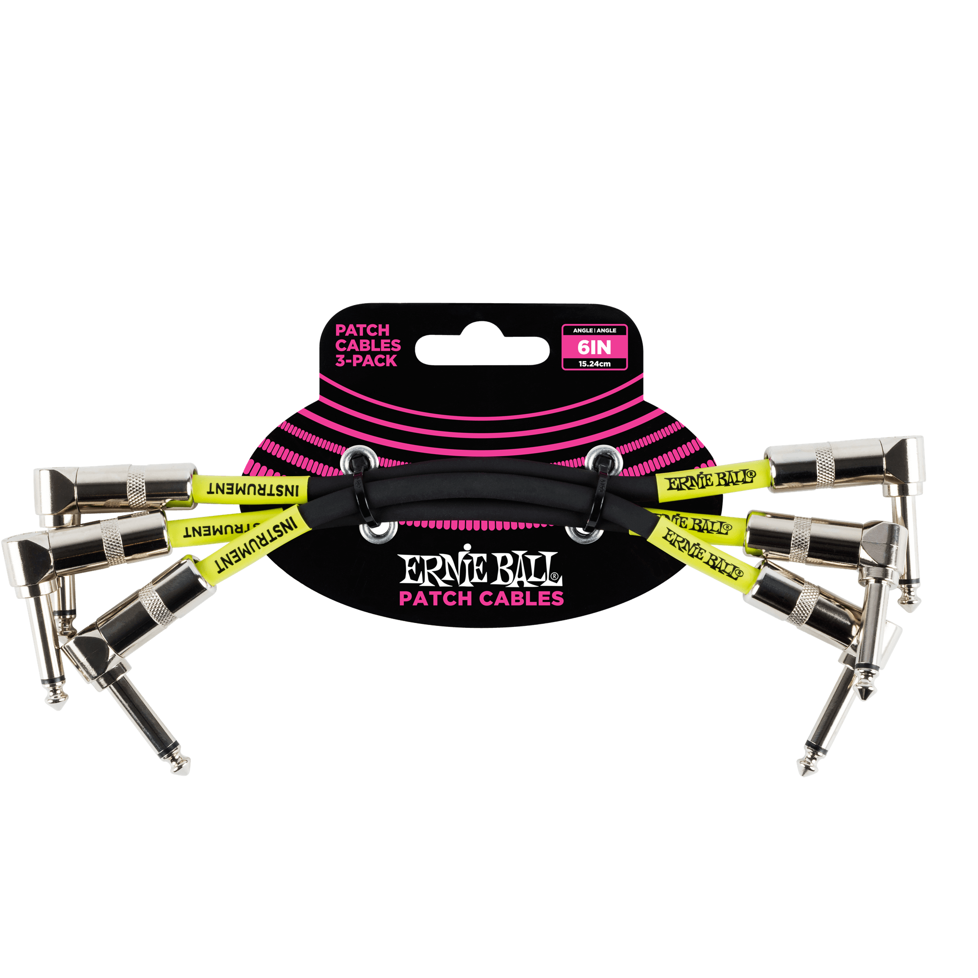 Ernie Ball Ernie Ball 6" Angle / Angle Patch Cable 3-Pack - Black