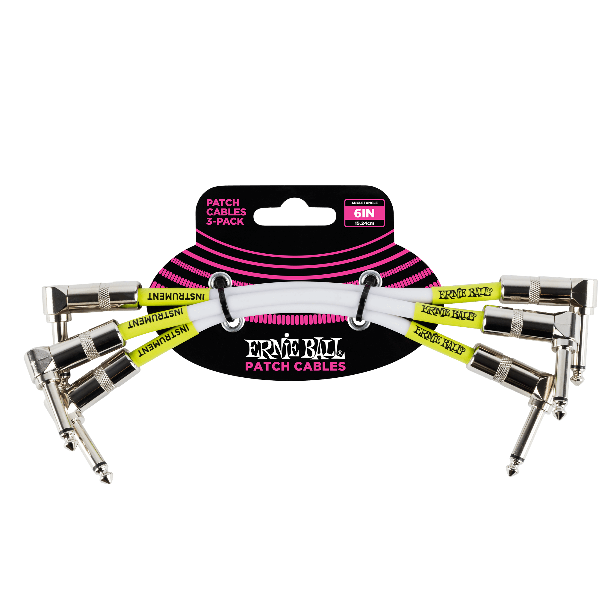 Ernie Ball Ernie Ball 6" Angle / Angle Patch Cable 3-Pack - White