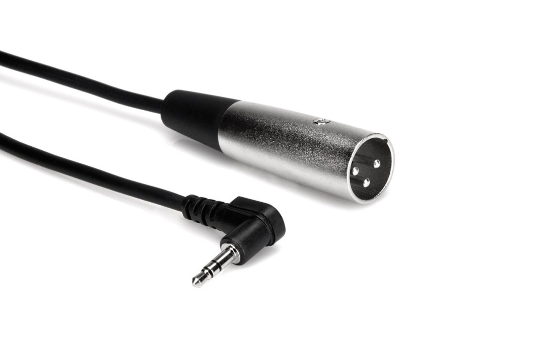 Hosa Hosa XVM-110M Microphone Cable Right Angle 3.5mm TRS to XLR3M. 10'