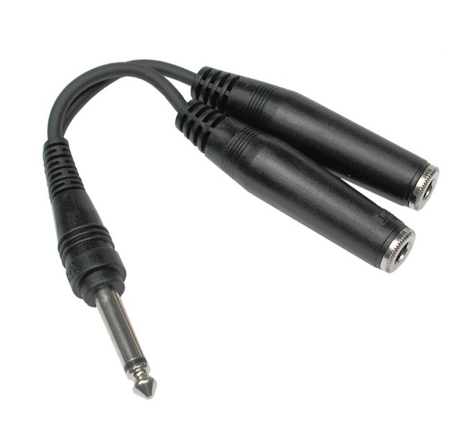 Hosa Hosa YPP-111 Y Cable 1/4" TS to Dual 1/4" TSF