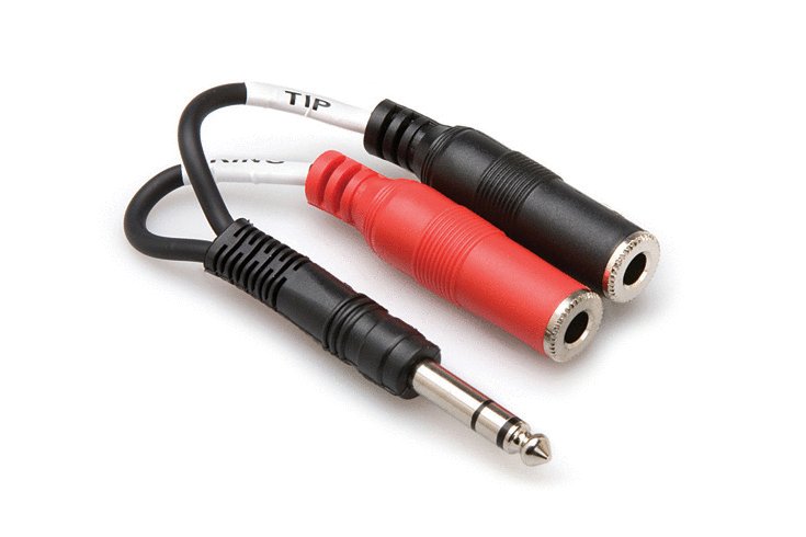 Hosa Hosa YPP-117 Stereo Breakout 1/4" TRS to Dual 1/4" TSF