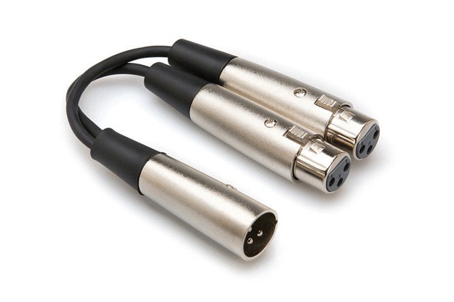 Hosa Hosa YXF-119 Y Cable Dual XLR3F to XLR3M. 6"