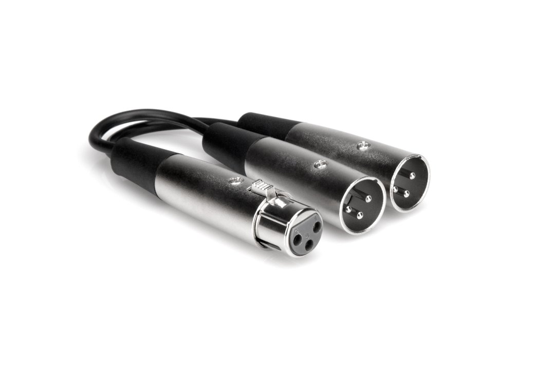 Hosa Hosa YXM-121 Y Cable XLR3F to Dual XLR3M. 6"