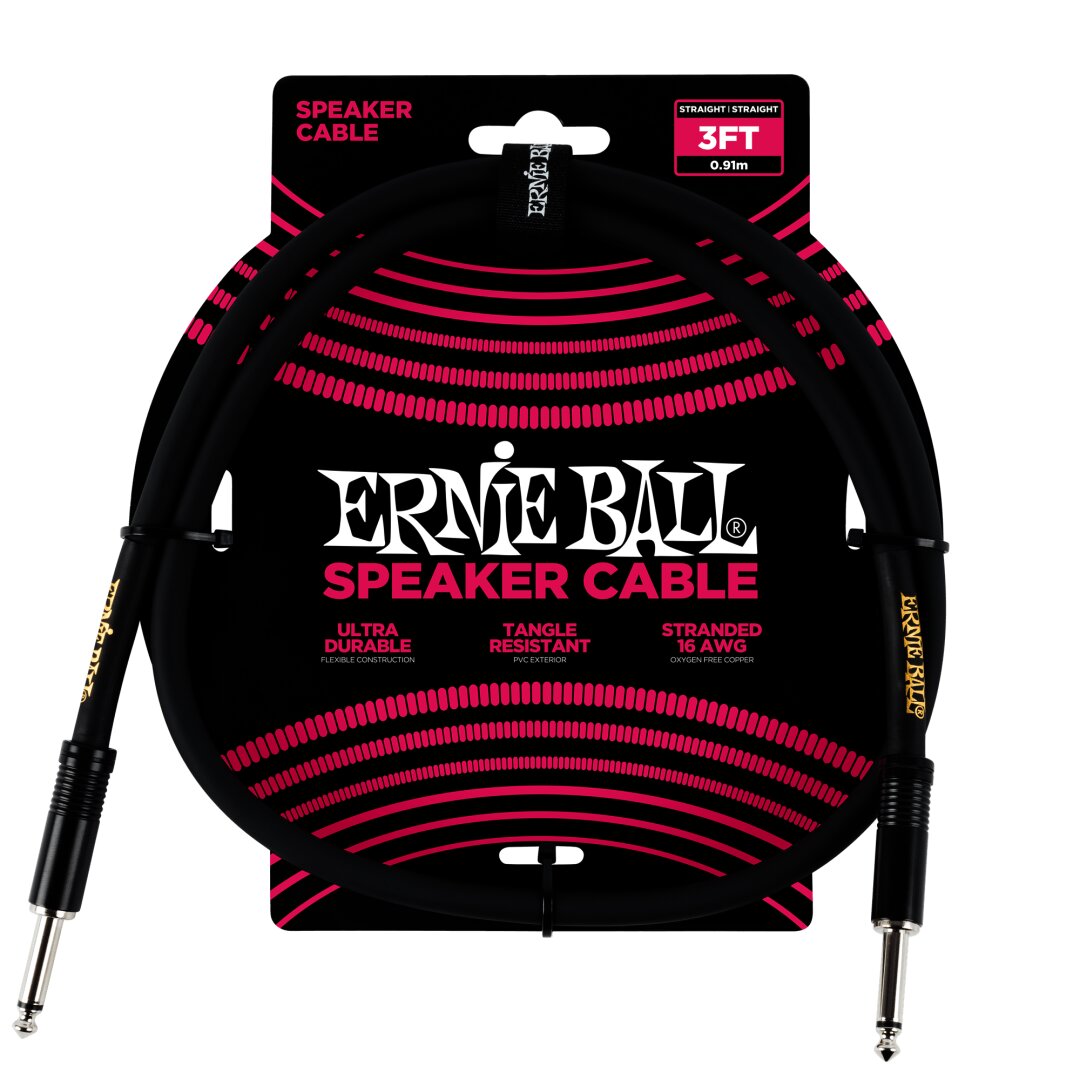 Ernie Ball 3' Straight / Straight Speaker Cable