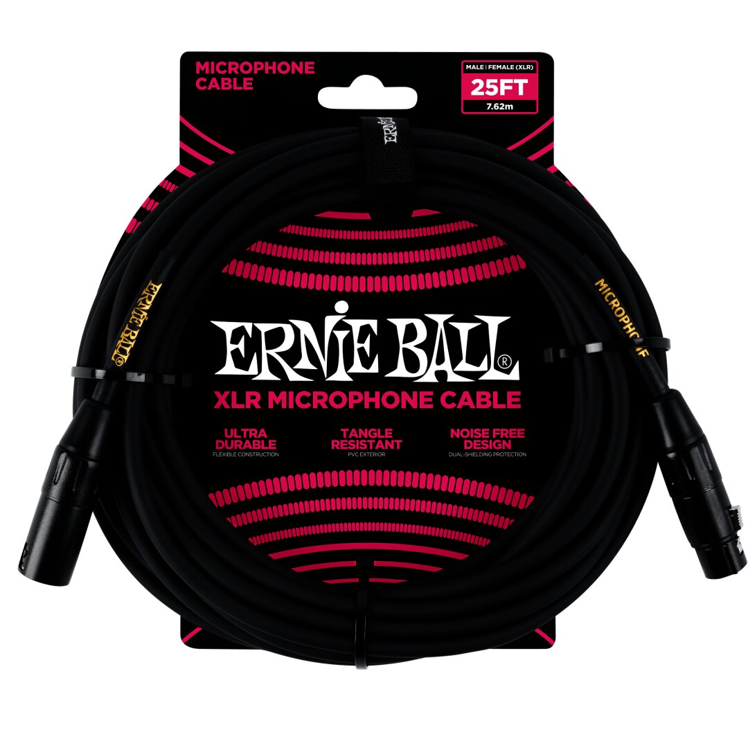 Ernie Ball 25' Male / Female XLR Microphone Cable