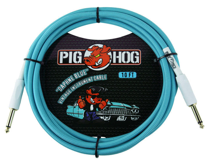 Pig Hog Pig Hog PCH10 Instrument Cable. 10' - Daphne Blue
