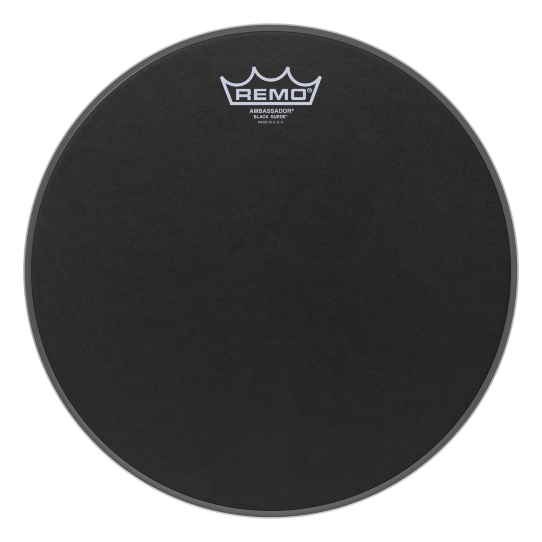 Remo Remo BA-0812-ES Ambassador Black Suede Drumhead. 12"