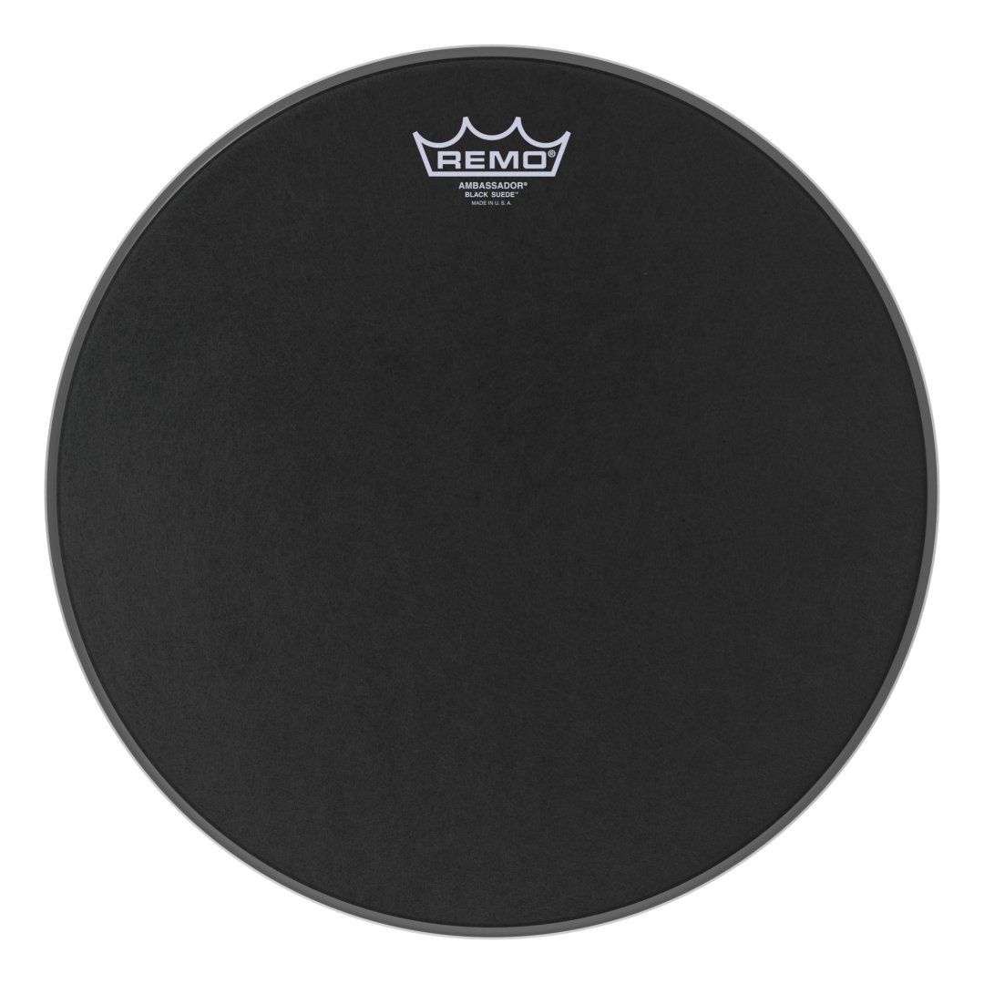 Remo Remo BA-0814-ES Ambassador Black Suede Drumhead. 14"