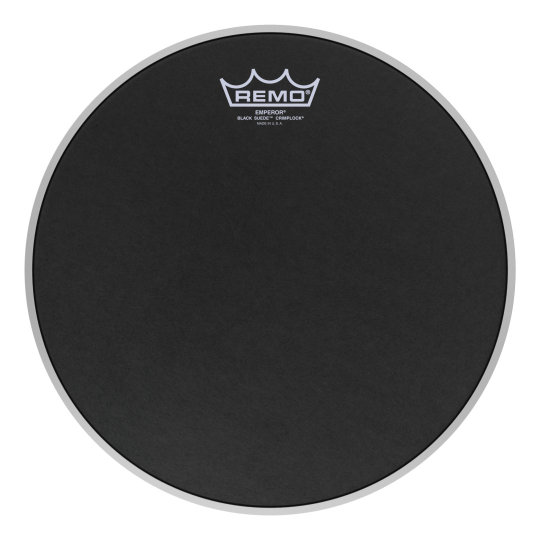 Remo Remo ES-0812-MP Emperor Black Suede Crimplock Tenor Drumhead. 12"