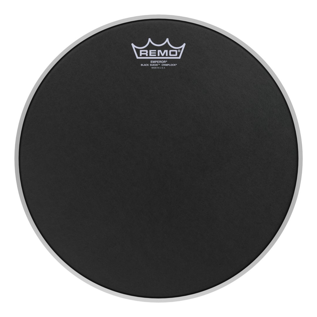 Remo Remo ES-0813-MP Emperor Black Suede Crimplock Tenor Drumhead. 13"