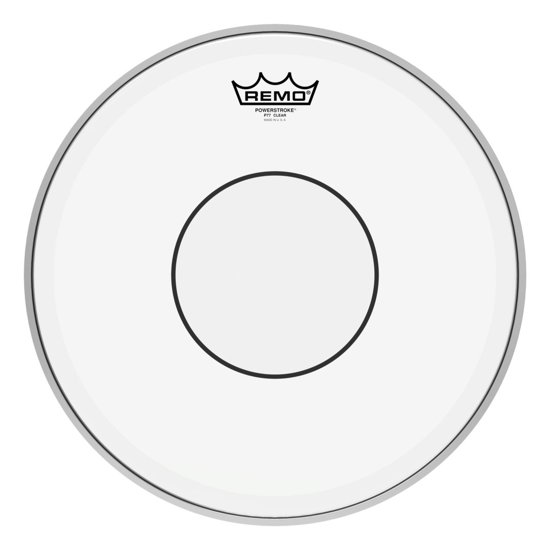 Remo Remo P7-0314-C2 Powerstroke 77 Clear Clear Dot Drumhead. Top Clear Dot