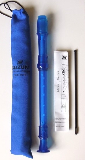 Suzuki Suzuki SRE-80TB 3-Piece English Recorder. Blue