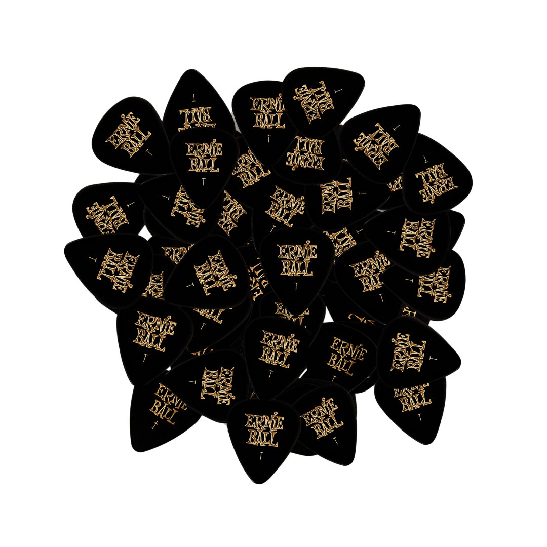 Ernie Ball Thin Black Cellulose Picks, bag of 144