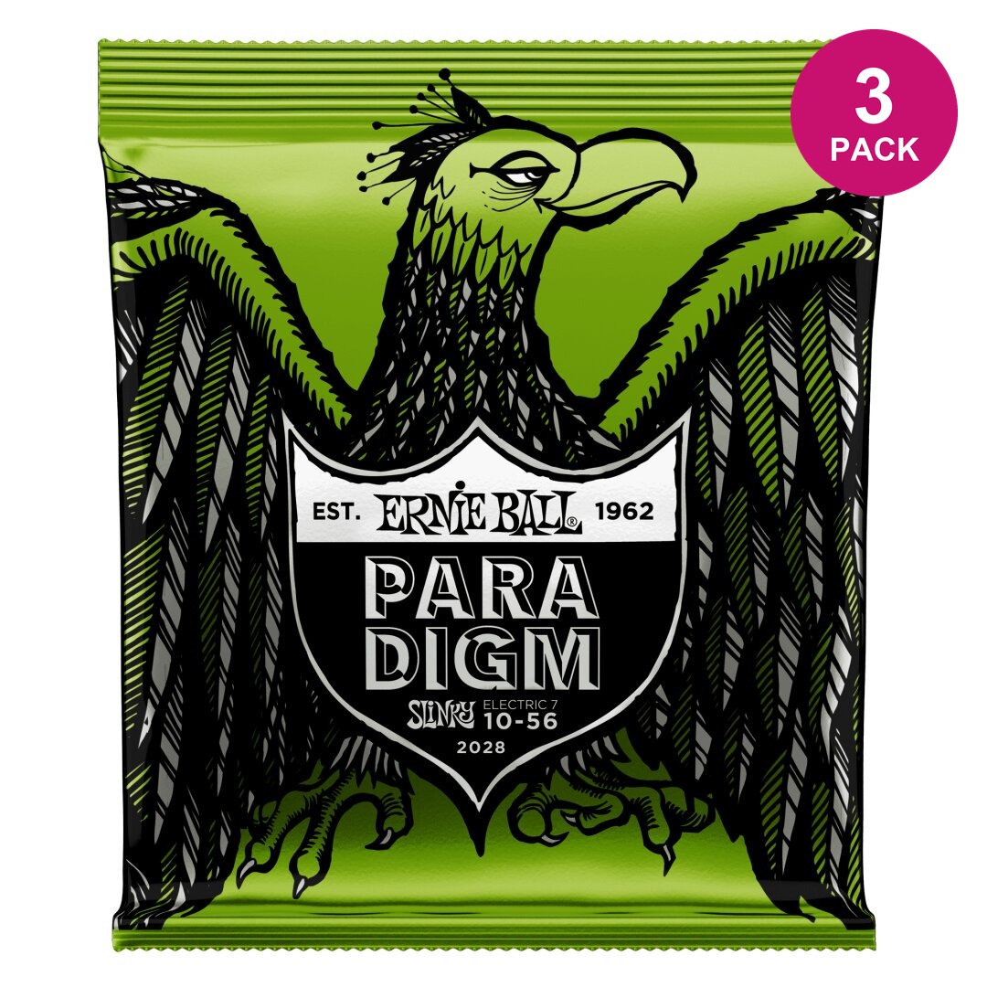 Ernie Ball Regular Slinky Paradigm 7-String Electric Guitar Strings 3 Pack - 10-56 Gauge