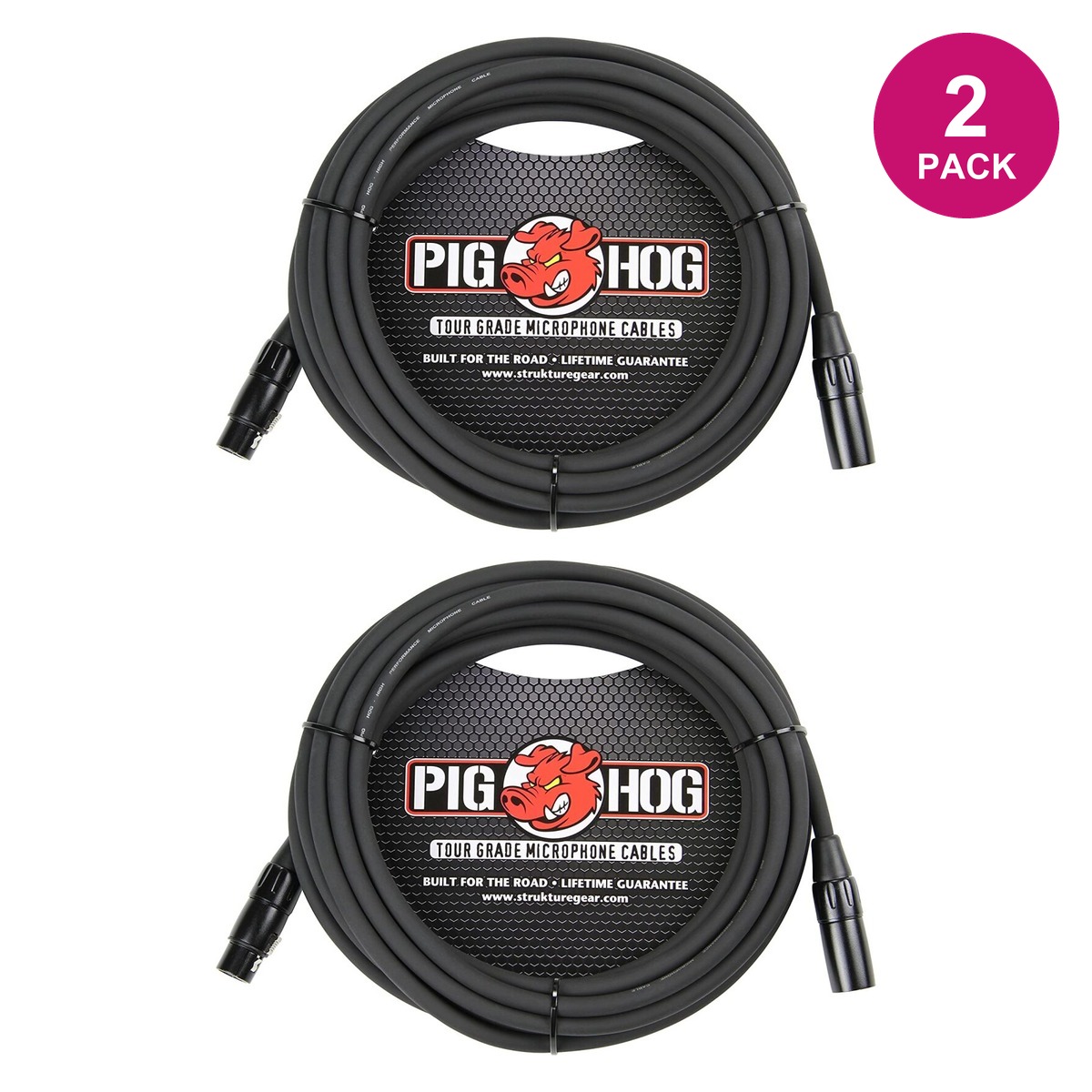 Pig Hog PHM High Performance 8mm XLR Microphone Cable 2 Pack - 30'
