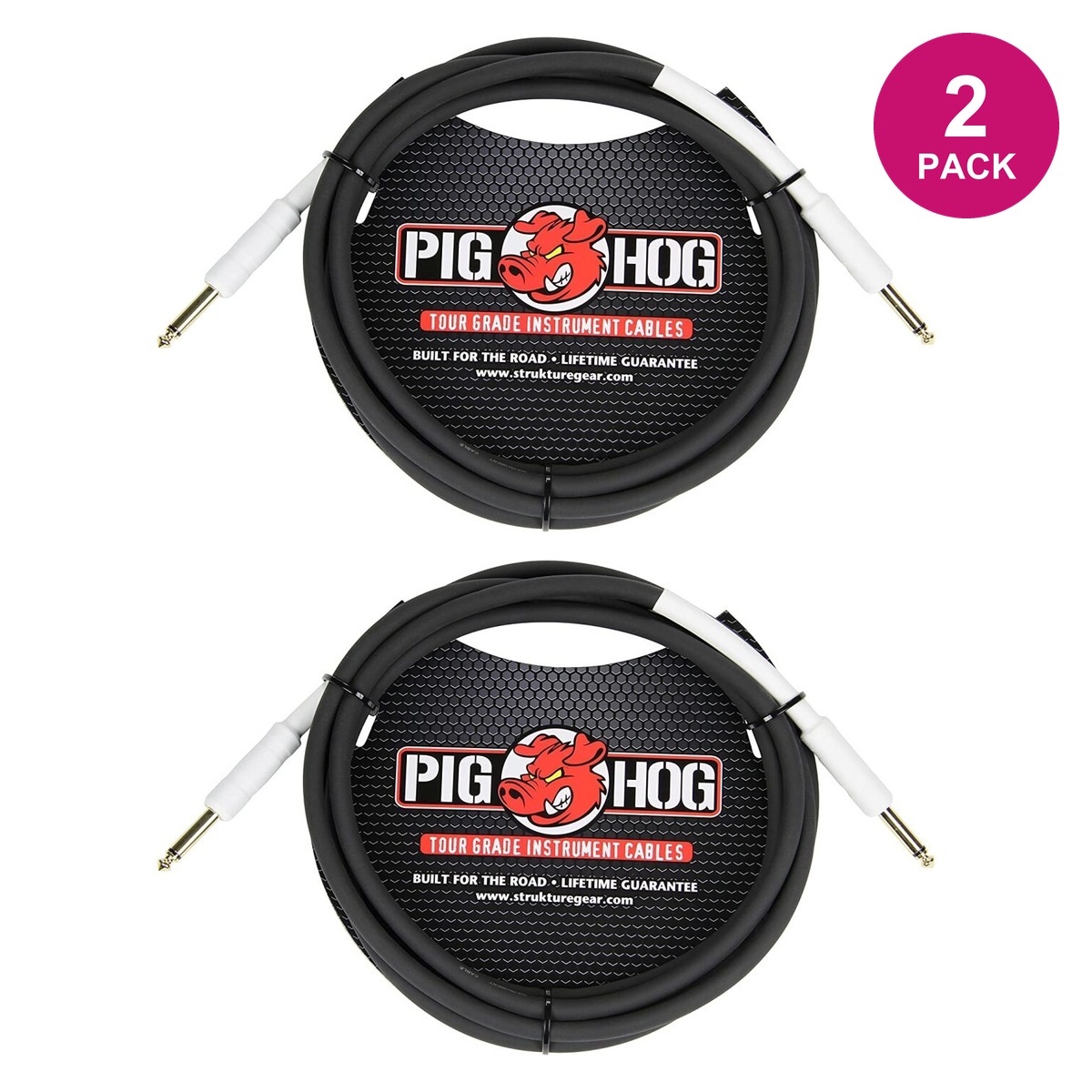 Pig Hog Instrument Cable 8mm. 2 Pack - 10'