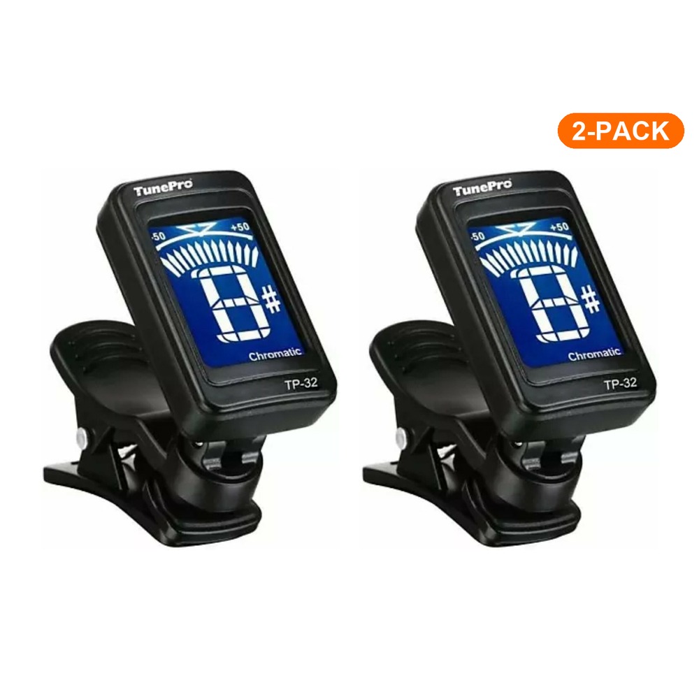 TunePro TP-32 Clip-On Chromatic Tuner - 2 Pack