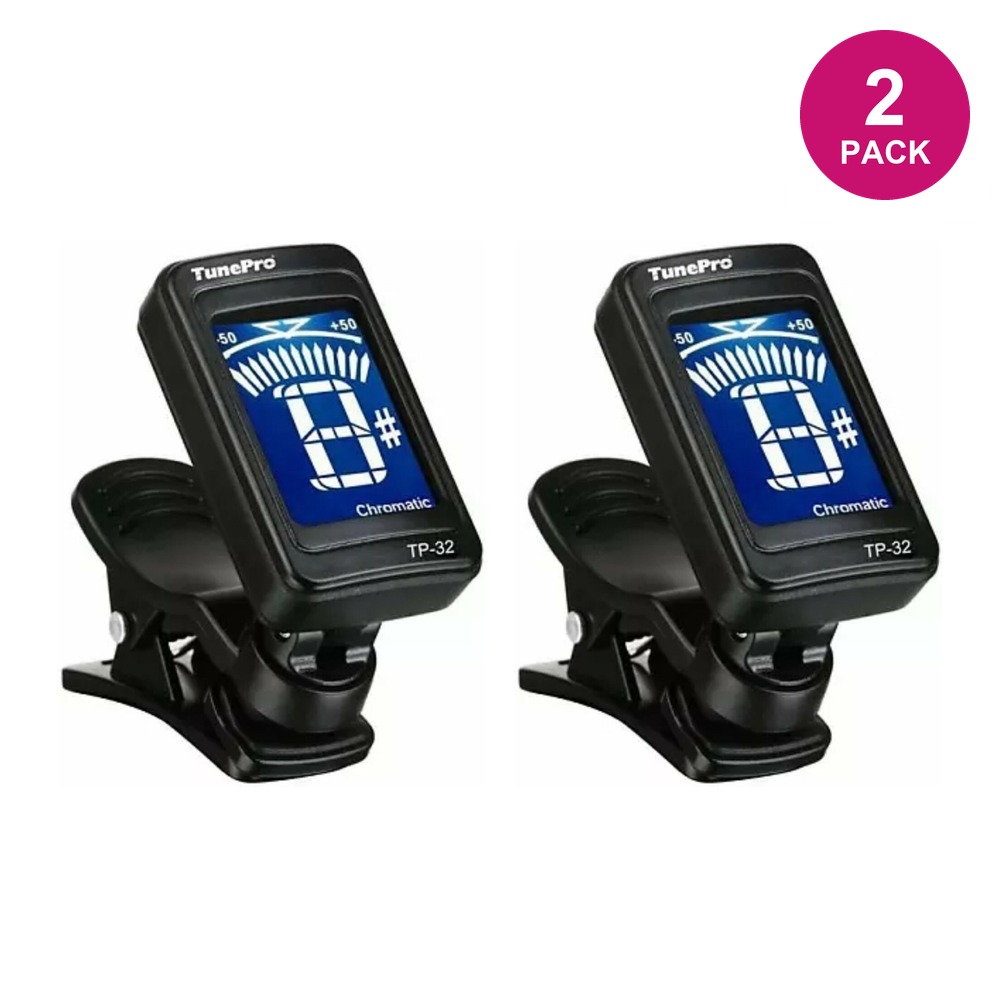 TunePro TP-32 Clip-On Chromatic Tuner - 2 Pack