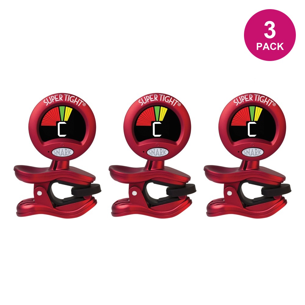 Snark ST-2 All Instrument Tuner - 3 Pack (Red/Silver Rechargeable)