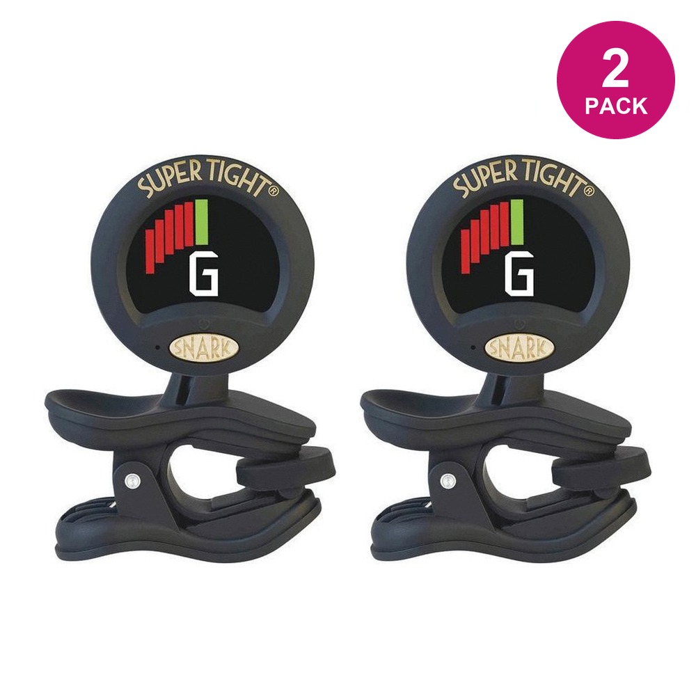 Snark ST-8 Super Tight Tuner - 2 Pack (Black/Gold Rechargeable)
